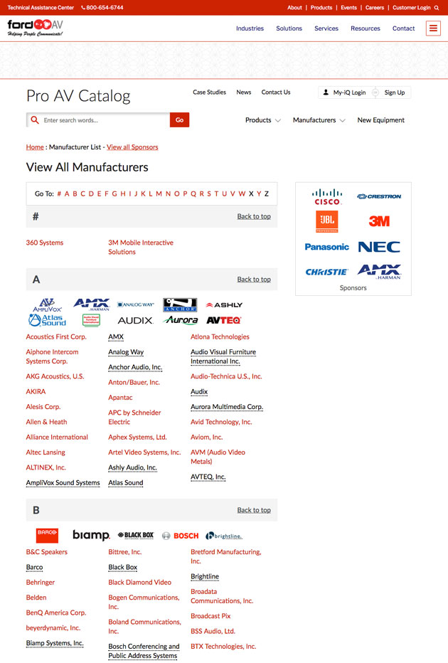 List of Manufacturer Lines